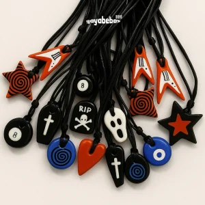 Kalung tali clay Y2K murah | Clay Necklaces | grunge necklace | gayabebas888